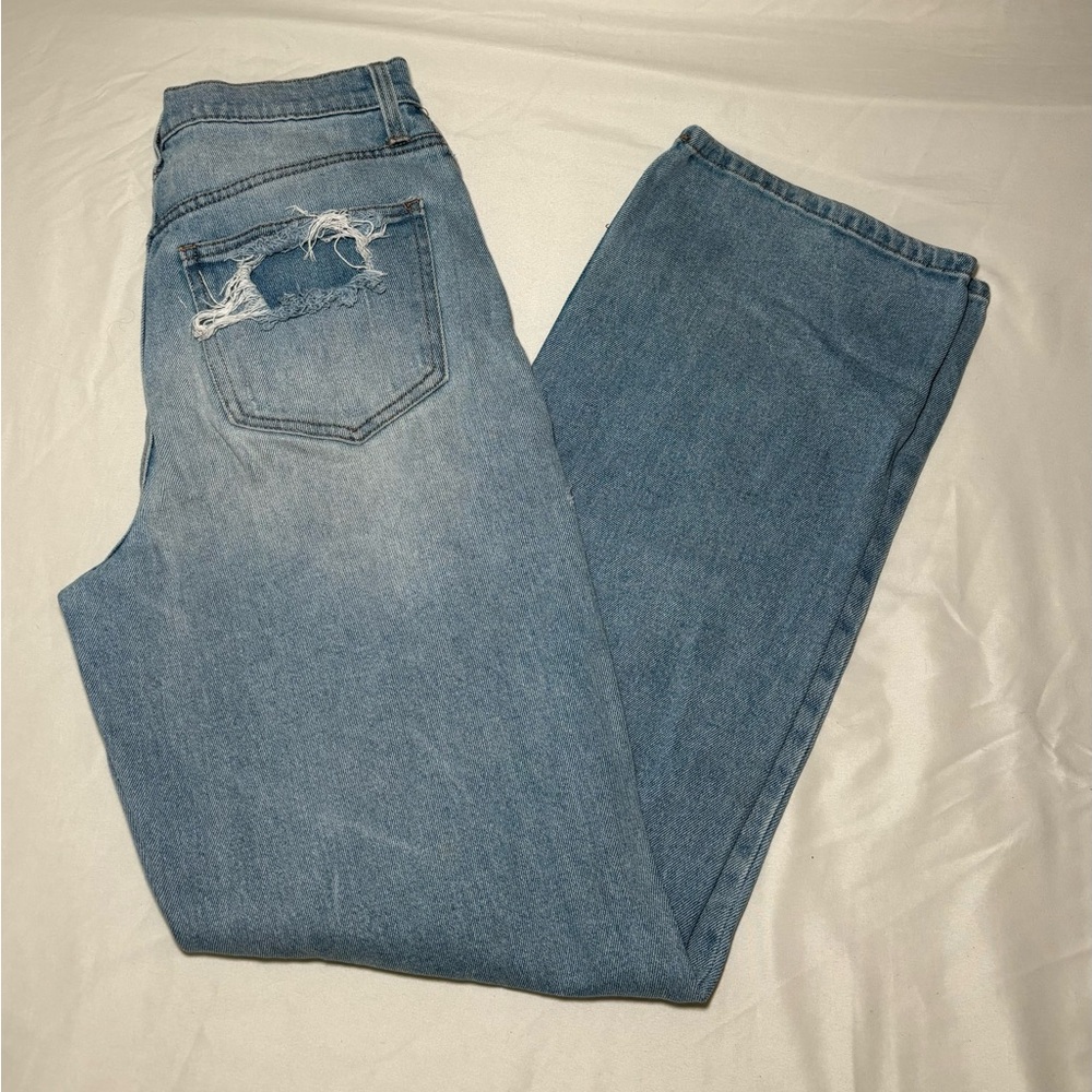 Fashion Nova Light Blue Straight Jeans